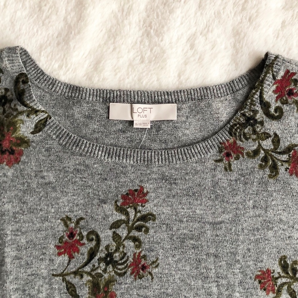 LOFT | Plus Wool Blend Blooming Vine Sweater *NWT* - Picture 3 of 10